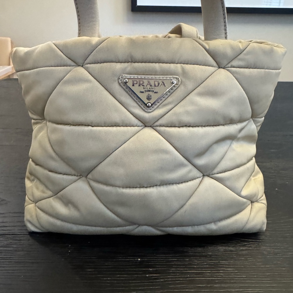 Prada Quilted Tote Bag w/ Shoulder Strap - Picture 10 of 16